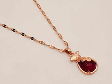 Load image into Gallery viewer, Daily Necklace: 18-Inch Carnelian Pendant in Cute Golden Bag Shape - Perfect Gift for Her