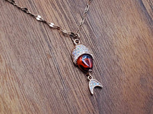 Load image into Gallery viewer, Daily Necklace: 18-Inch Carnelian Necklace with Stylish Fish Pendant - Perfect Gift for Her
