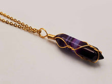 Load image into Gallery viewer, Elegant Silver-Tone Purple Agate Point Necklace - Perfect Gift for her For him