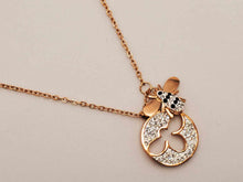 Load image into Gallery viewer, Elegance Redefined: Bute Bee Pendant Necklace in Rose Gold Tone