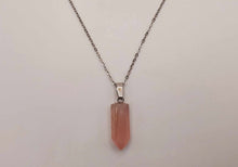 Load image into Gallery viewer, Elegant 18-Inch Silver Tone Rose Quartz Point Necklace - Perfect for Daily Wear