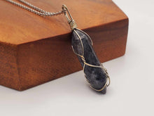 Load image into Gallery viewer, Elegant Necklace: Daily Wear Unisex Silver-Tone Labradorite Point Necklace