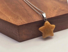 Load image into Gallery viewer, Sparkling Citrine Star Necklace - Silver Tone in Silver Perfect gift