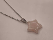 Load image into Gallery viewer, Radiant Rose Quartz Star Necklace - Silver Tone For Every Occasion