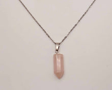 Load image into Gallery viewer, Elegant 18-Inch Silver Tone Rose Quartz Point Necklace - Perfect for Daily Wear