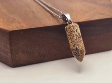 Load image into Gallery viewer, Elegant Picture Jasper Point Necklace - Silver Tone Unisex