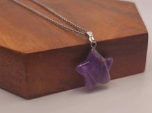 Load image into Gallery viewer, Elegant Amethyst Star Necklace - Silver Tone for Every Occasion Silver Tone