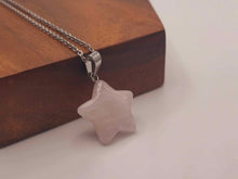 Load image into Gallery viewer, Radiant Rose Quartz Star Necklace - Silver Tone For Every Occasion