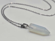 Load image into Gallery viewer, Elegant Opalite Point Necklace in Silver Tone - 18 Inches Crystal gifts