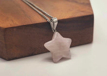 Load image into Gallery viewer, Radiant Rose Quartz Star Necklace - Silver Tone For Every Occasion