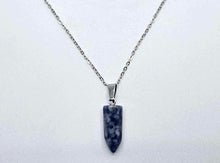 Load image into Gallery viewer, Blue Sodalite Point Necklace - Serenity in Silver Perfect gift for him