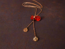 Load image into Gallery viewer, Radiant Elegance: Gold Tone Carnelian Necklace Bag Pouch