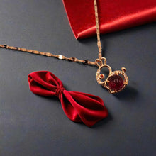 Load image into Gallery viewer, Radiant Rabbit: Stylish Carnelian Necklace in Gold Tone