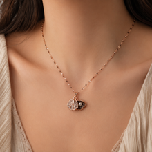 Load image into Gallery viewer, Rose Gold Shell Pearl Necklace, Openable Seashell Pendant, Cubic Zirconia Stainless Steel, 18 Inch Adjustable Gift for Her