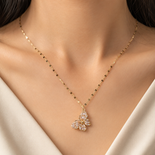 Load image into Gallery viewer, Gold Butterfly Necklace, Sparkling Crystal Pendant, 18 Inch Adjustable Chain, Delicate Jewelry Gift for Her