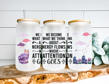 Load image into Gallery viewer, Cute Manifestation Glass Cup Libbey Cup For Coffe Lovers, 16 OZ Glass Cup