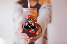 Load image into Gallery viewer, Conejo Malo Bad Bunny Halloween Themed Iced Coffee Cup Glass - Trendy Glass Jar