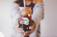 Load image into Gallery viewer, Daily Affirmations Beer Can glass | Boho Coffee Glass | Aesthetic Coffee Glass
