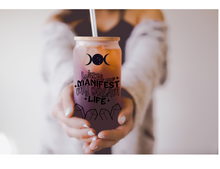 Load image into Gallery viewer, Manifestation Beer can glass Crystal Coffee Cup | Boho Coffee Glass |
