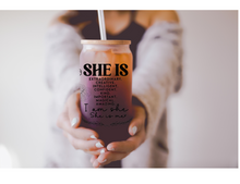 Load image into Gallery viewer, Daily Affirmations Beer Can glass | Boho Coffee Glass | Aesthetic Coffee