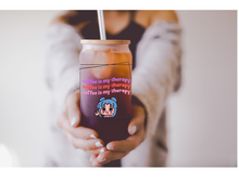Load image into Gallery viewer, Coffee Is my Therapy | Boho Kawaii Coffee Glass | Aesthetic Coffee Glass