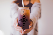 Load image into Gallery viewer, Luna Moth Beer Can Glass Witchy Gifts Crystal Moth | Boho Coffee Glass