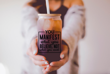 Load image into Gallery viewer, Manifestation Beer can glass Crystal Coffee Cup | Boho Coffee Glass