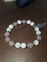 Load image into Gallery viewer, Angel Wing Bracelet Natural Pink Quartz - Self Love & Romance
