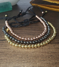 Load image into Gallery viewer, Elegant Trio: 3 PCS Bundle Hematite Bracelet Set in Rose Gold, Silver, and Gold
