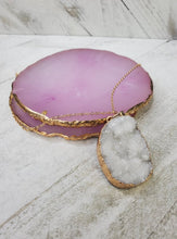 Load image into Gallery viewer, Metal chain healing energy necklace for women Dyed Natural crystal druzy crystal Minerals gem stone pendant charm necklace