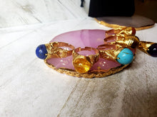 Load image into Gallery viewer, Wire Wrap Healing Crystal Rings (Adjustable)