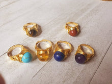 Load image into Gallery viewer, Wire Wrap Healing Crystal Rings (Adjustable)