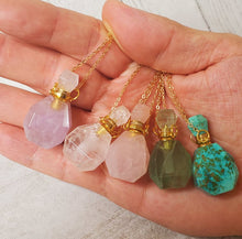 Load image into Gallery viewer, Perfume Bottle Necklace Made with Genuine Stones