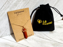 Load image into Gallery viewer, Handmade Carnelian Point Necklace Gold Tone