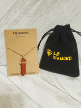 Load image into Gallery viewer, Handmade Carnelian Point Necklace Gold Tone