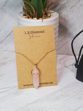 Load image into Gallery viewer, Rose Quartz Point Necklace Genuine Handmade