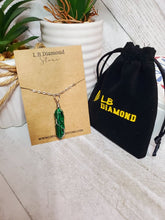 Load image into Gallery viewer, Crystal Necklace Silver Wire Wrapped Malachite Healing Crystal Point Necklace