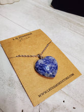 Load image into Gallery viewer, Crystal Necklace Silver Blue Soladite Heart Shaped Pendant necklace