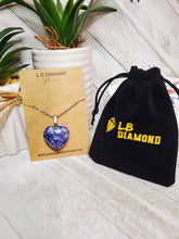 Load image into Gallery viewer, Crystal Necklace Silver Blue Soladite Heart Shaped Pendant necklace