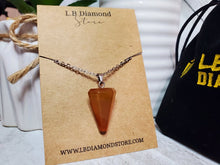 Load image into Gallery viewer, Crystal Necklace Silver Wire Carnelian Stone Healing Crystal Necklace