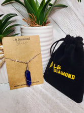 Load image into Gallery viewer, Lapis Lazuli Handmade Point Necklace Hexagon Chain Silver wire