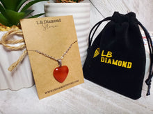 Load image into Gallery viewer, Crystal Necklace Silver Wire Carnelian Heart Healing Crystal Necklace