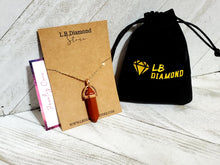 Load image into Gallery viewer, Handmade Carnelian Point Necklace Gold Tone