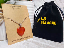 Load image into Gallery viewer, Crystal Necklace Silver Wire Carnelian Heart Healing Crystal Necklace