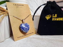 Load image into Gallery viewer, Crystal Necklace Silver Blue Soladite Heart Shaped Pendant necklace
