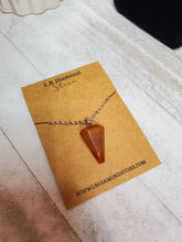 Load image into Gallery viewer, Crystal Necklace Silver Wire Carnelian Stone Healing Crystal Necklace