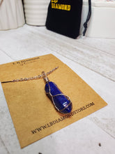 Load image into Gallery viewer, Lapis Lazuli Handmade Point Necklace Hexagon Chain Silver wire
