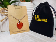 Load image into Gallery viewer, Crystal Necklace Silver Wire Carnelian Heart Healing Crystal Necklace