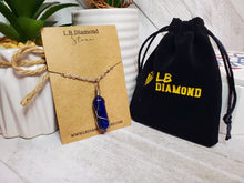 Load image into Gallery viewer, Lapis Lazuli Handmade Point Necklace Hexagon Chain Silver wire