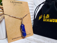 Load image into Gallery viewer, Lapis Lazuli Handmade Point Necklace Hexagon Chain Silver wire